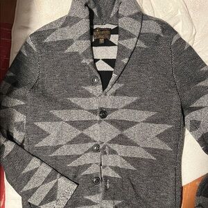 Lucky Brand Pendleton Gray Patterned Men's Button Sweater